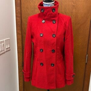 Thread supply Women's Red Double-Breasted Coat size large